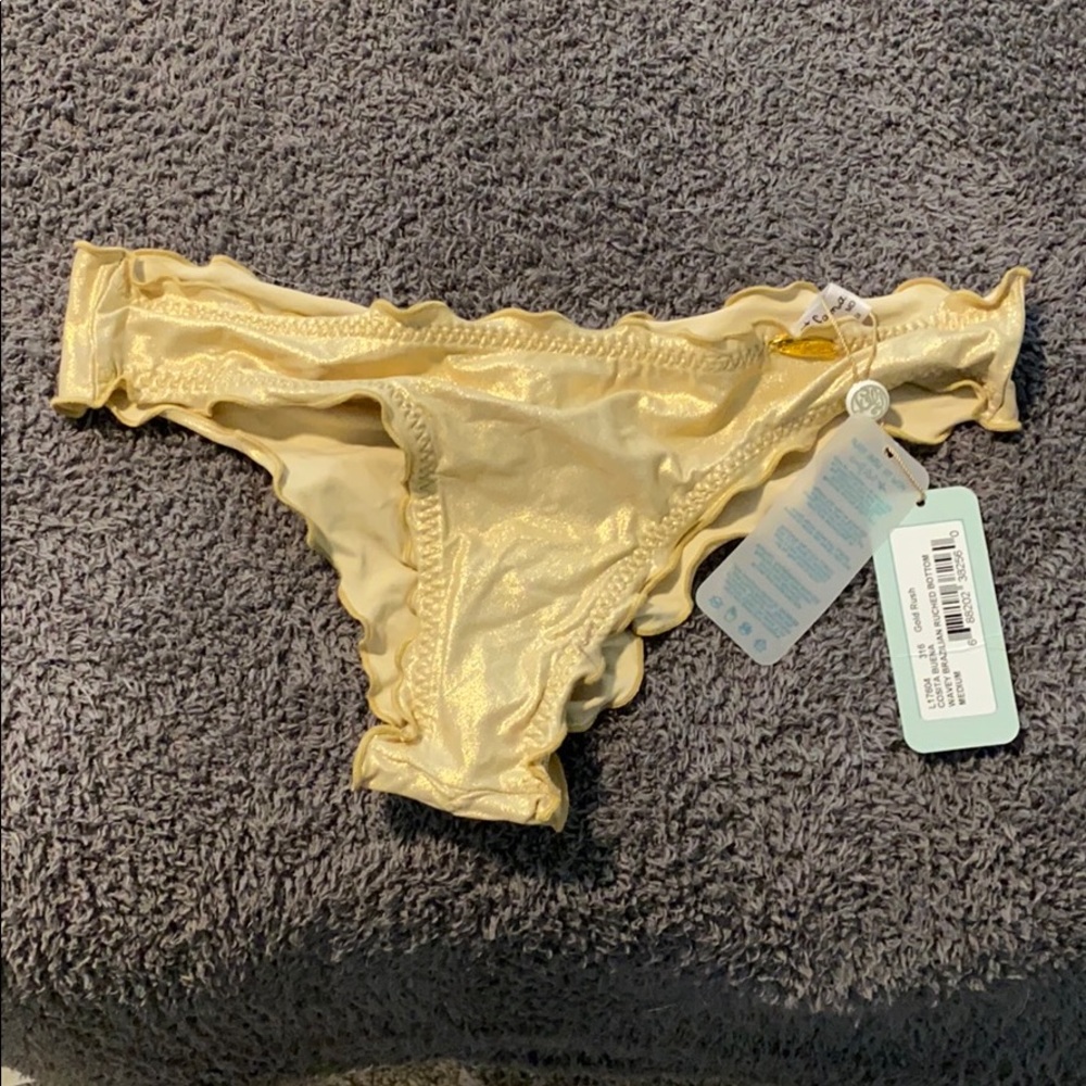 Gold luli fama scrunch butt bikini bottom